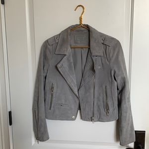 SL8 Gray suede leather Moto jacket, small.